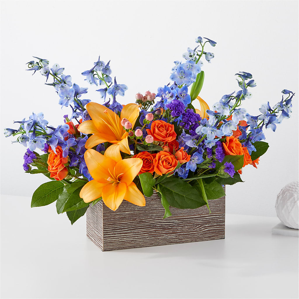 Radiant Citrus Box Bouquet – T BEARS FLORIST & GIFTS, Columbus OH