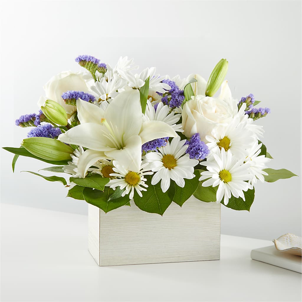 Beyond Blue Box Bouquet – T BEARS FLORIST & GIFTS, Columbus OH