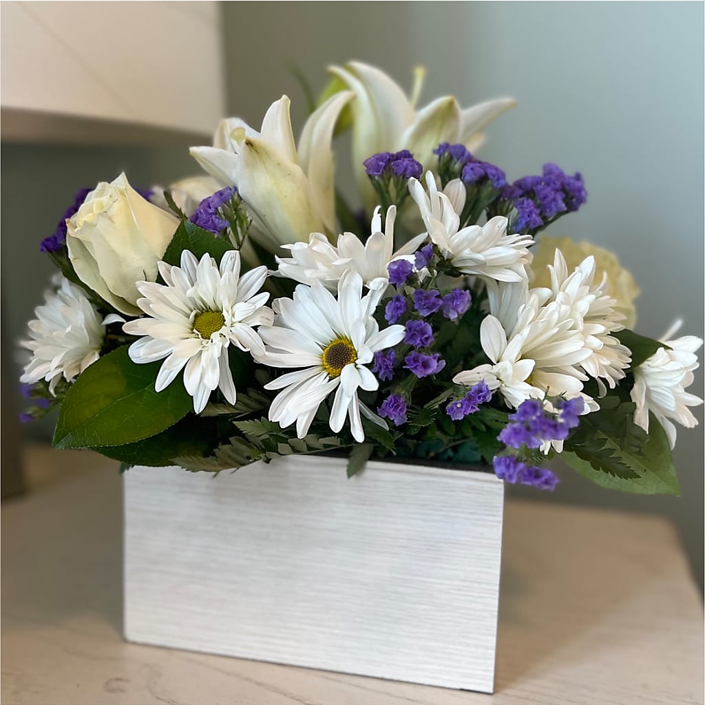 Beyond Blue Box Bouquet – T BEARS FLORIST & GIFTS, Columbus OH