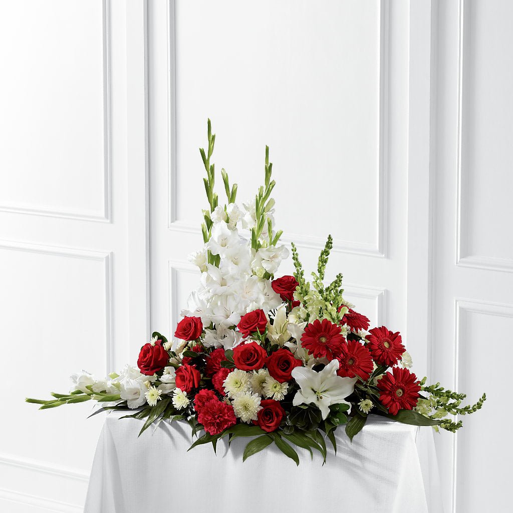Crimson & White Arrangement – T BEARS FLORIST & GIFTS, Columbus OH