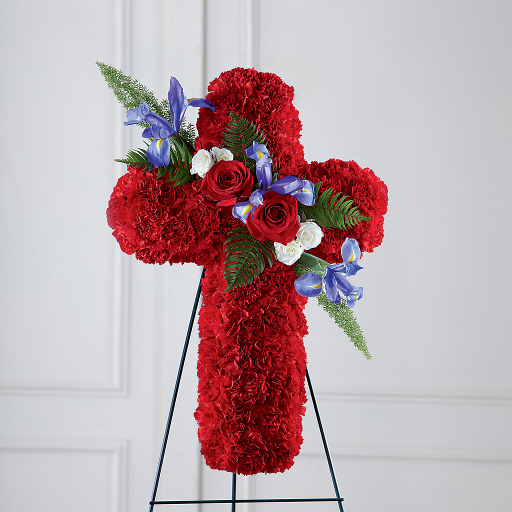Faithful Hero Floral Cross – T BEARS FLORIST & GIFTS, Columbus OH