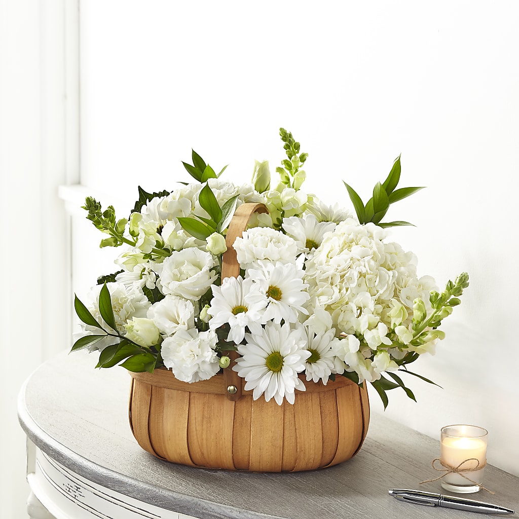 Pure Ivory Basket – T BEARS FLORIST & GIFTS, Columbus OH
