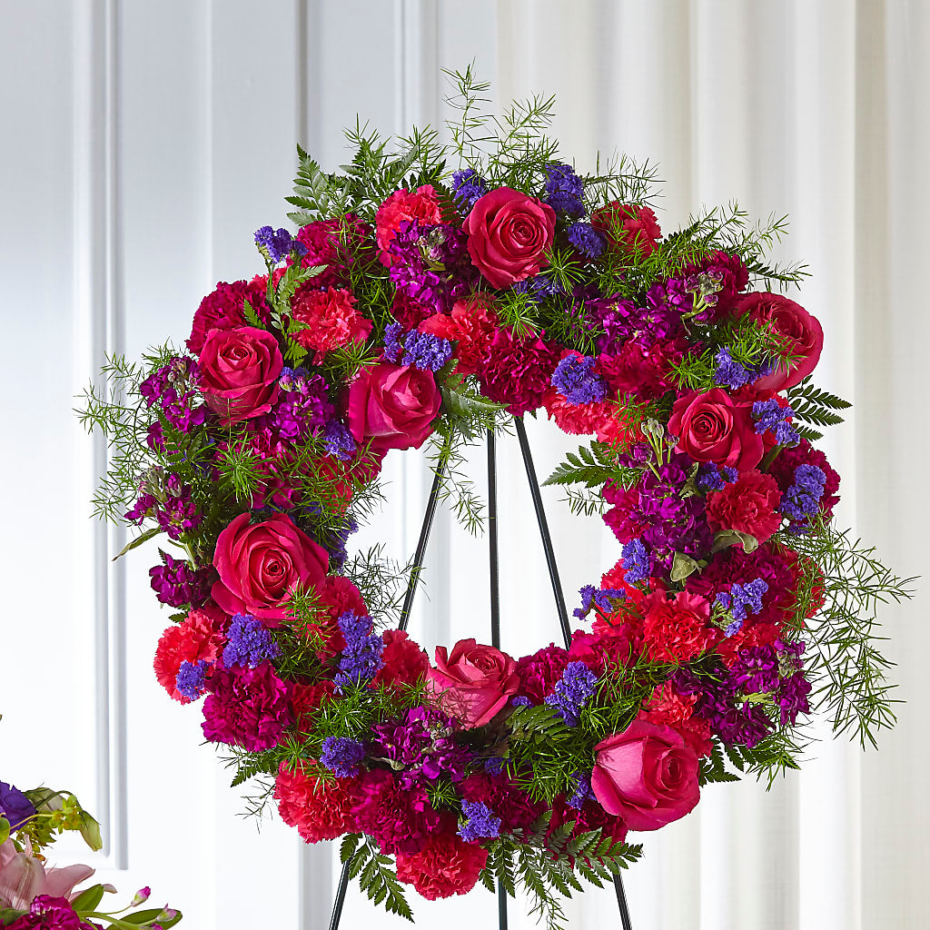 Calming Colors Wreath – T BEARS FLORIST & GIFTS, Columbus OH