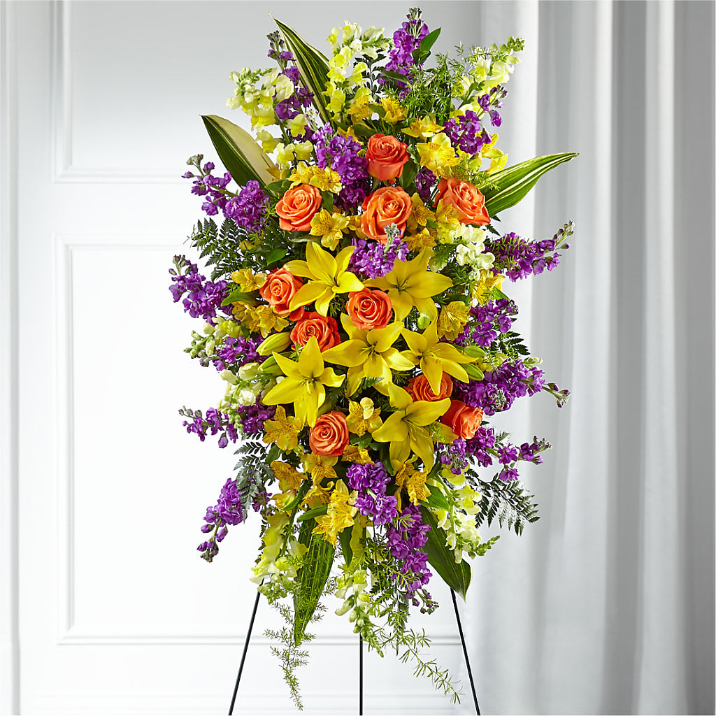 Thoughtful Prayers Standing Spray – T BEARS FLORIST & GIFTS, Columbus OH