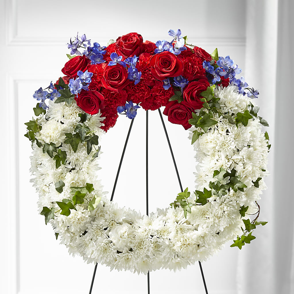 Patriotic Passion Wreath – T BEARS FLORIST & GIFTS, Columbus OH