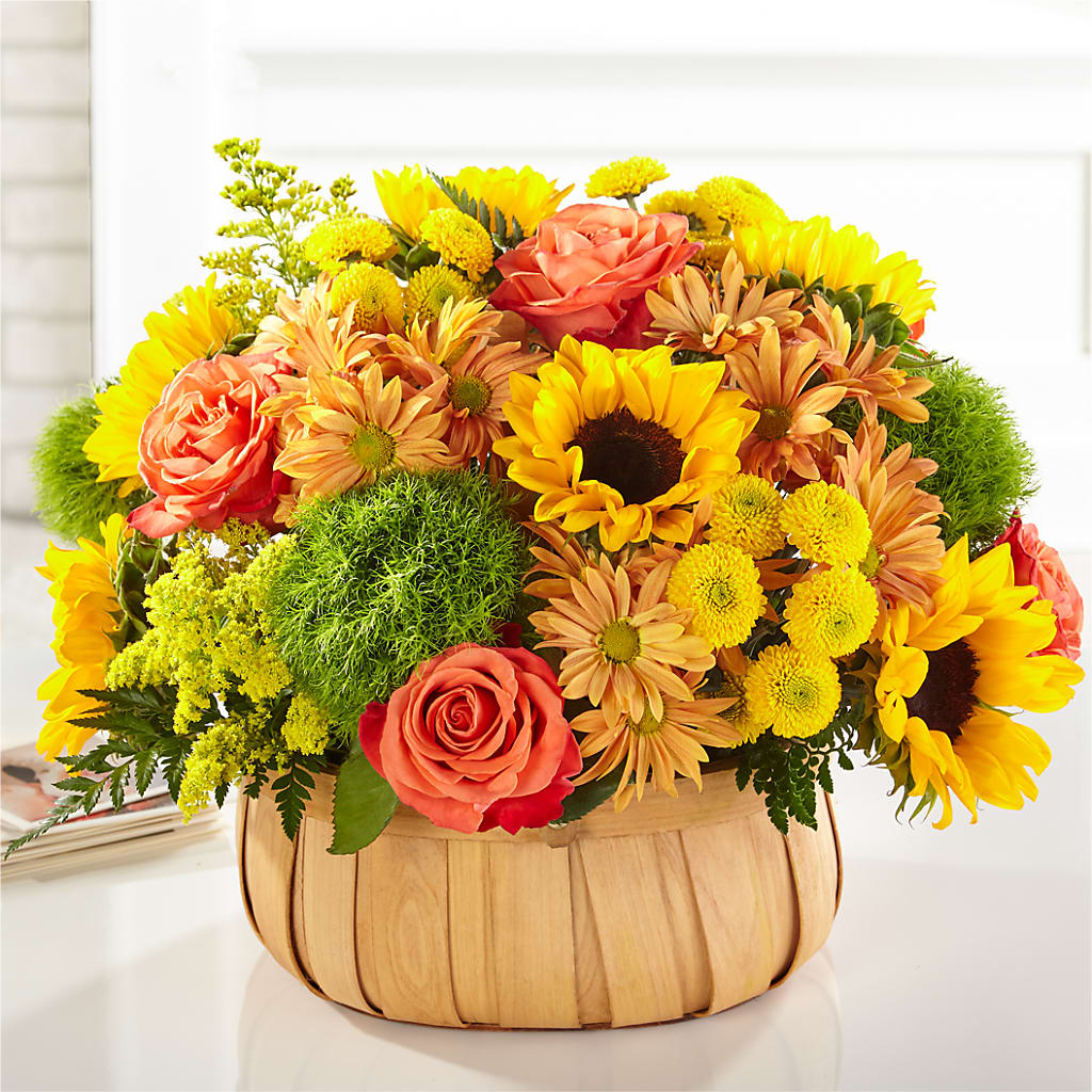 Harvest Sunflower Basket – T BEARS FLORIST & GIFTS, Columbus OH