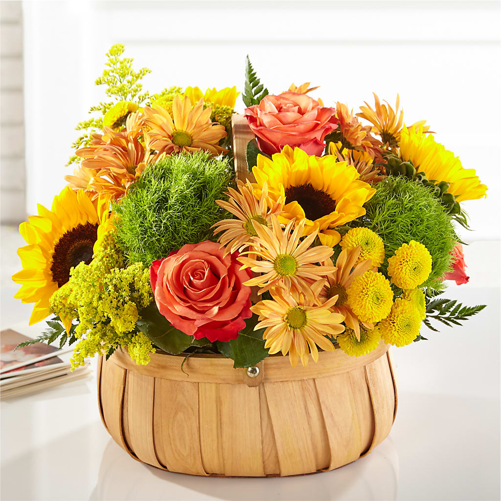 Harvest Sunflower Basket – T BEARS FLORIST & GIFTS, Columbus OH