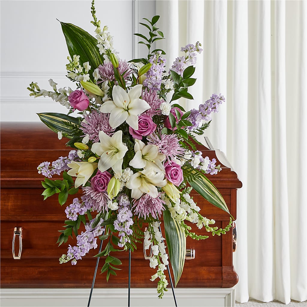 Grateful Hearts Standing Spray – T BEARS FLORIST & GIFTS, Columbus OH