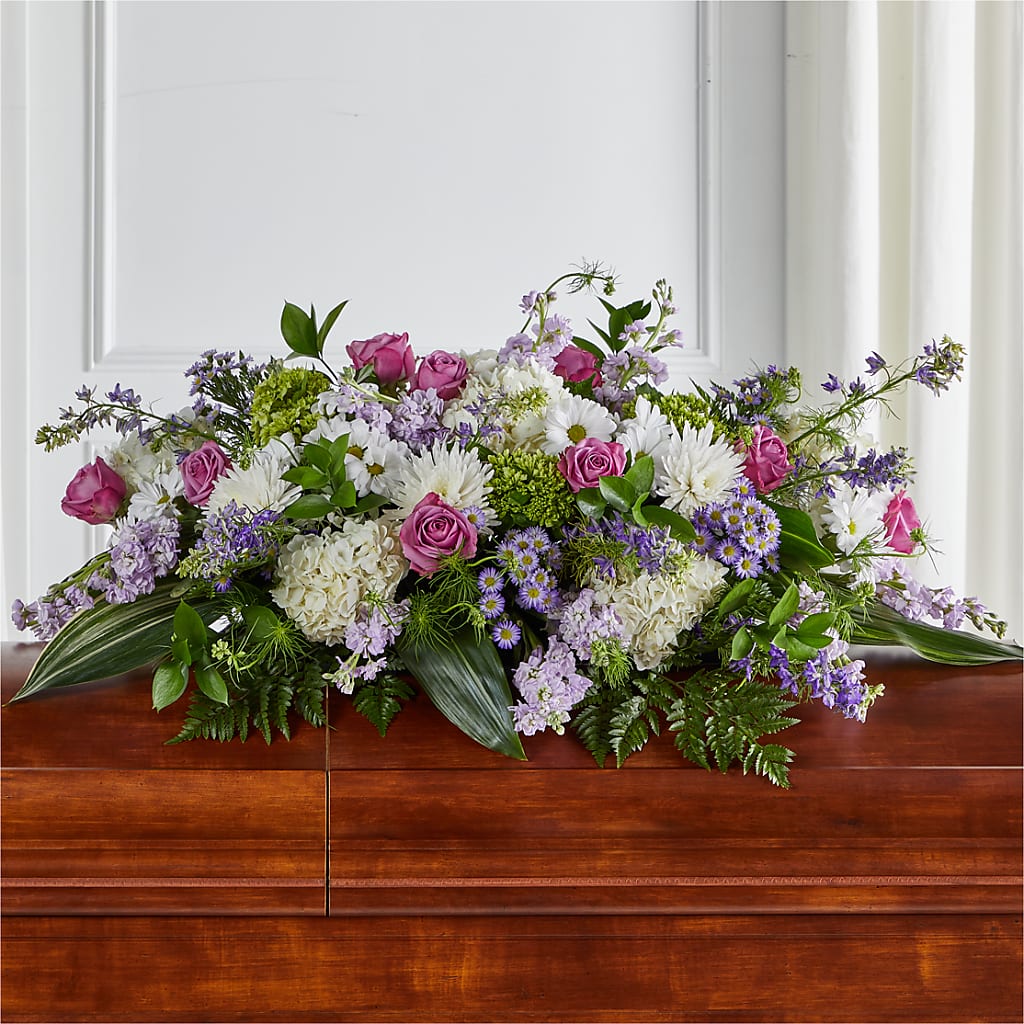 Meadows of Serenity Casket Spray – T BEARS FLORIST & GIFTS, Columbus OH