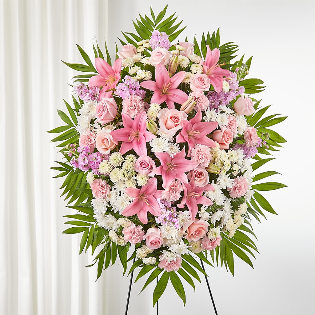 Offering Solace Standing Spray – T BEARS FLORIST & GIFTS, Columbus OH