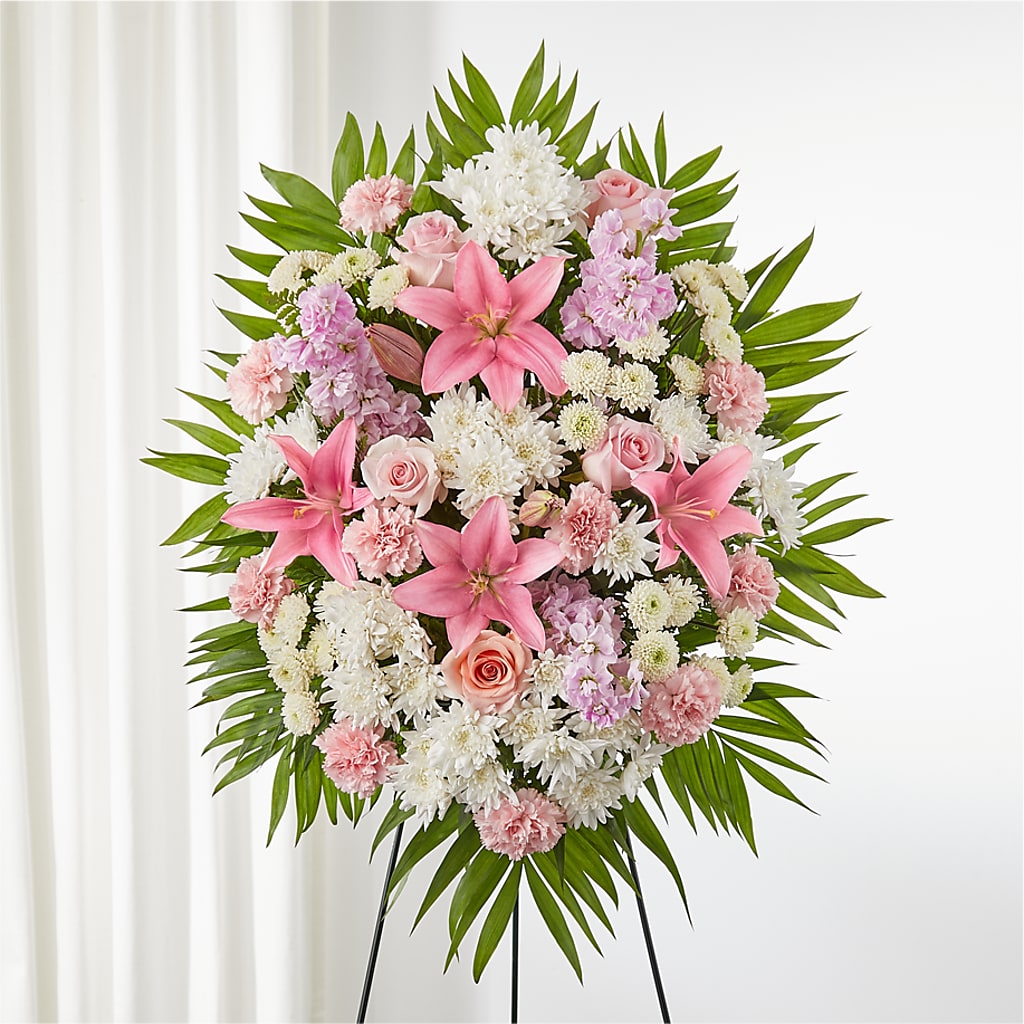 Offering Solace Standing Spray – T BEARS FLORIST & GIFTS, Columbus OH