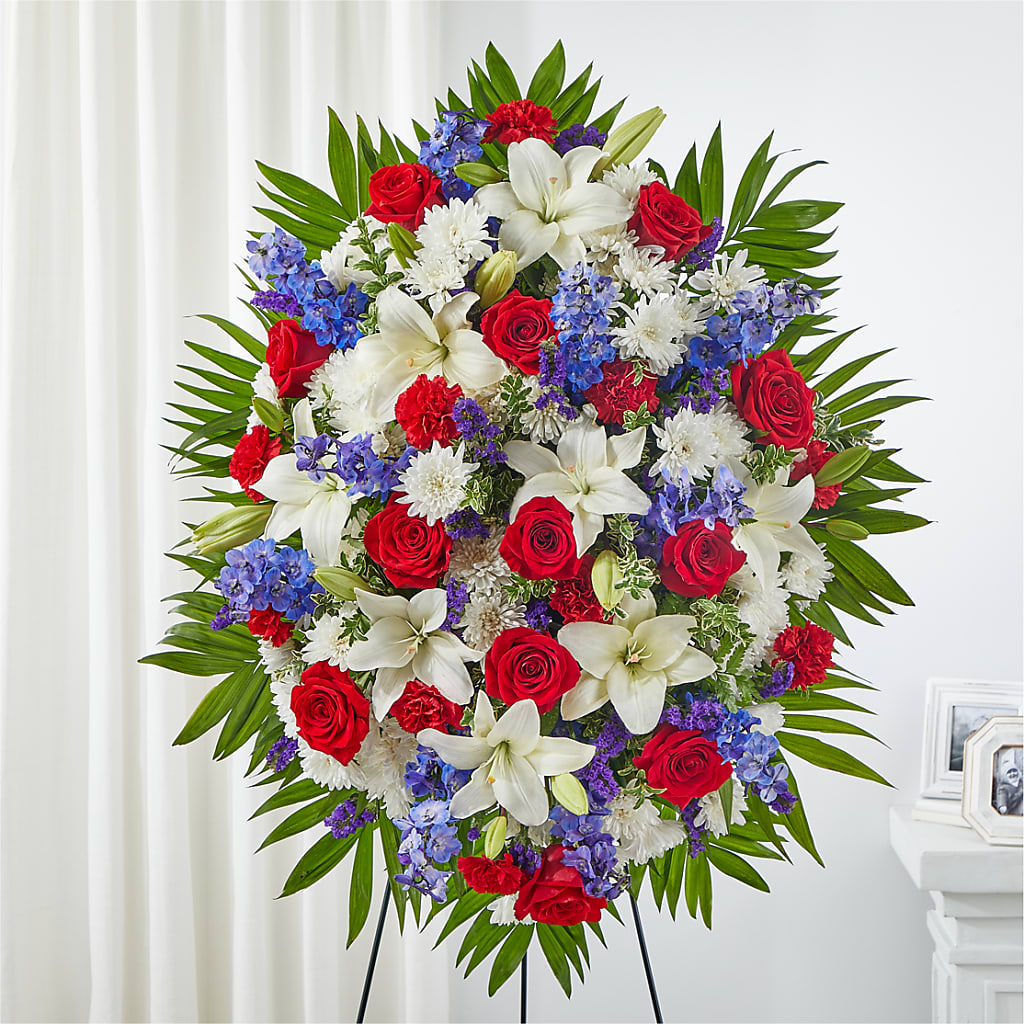 Cherished Service Standing Spray – T BEARS FLORIST & GIFTS, Columbus OH