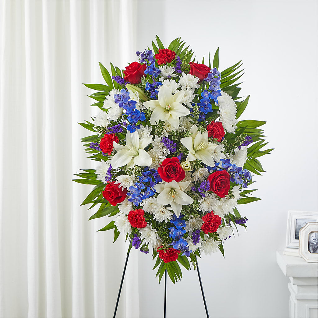 Cherished Service Standing Spray – T BEARS FLORIST & GIFTS, Columbus OH