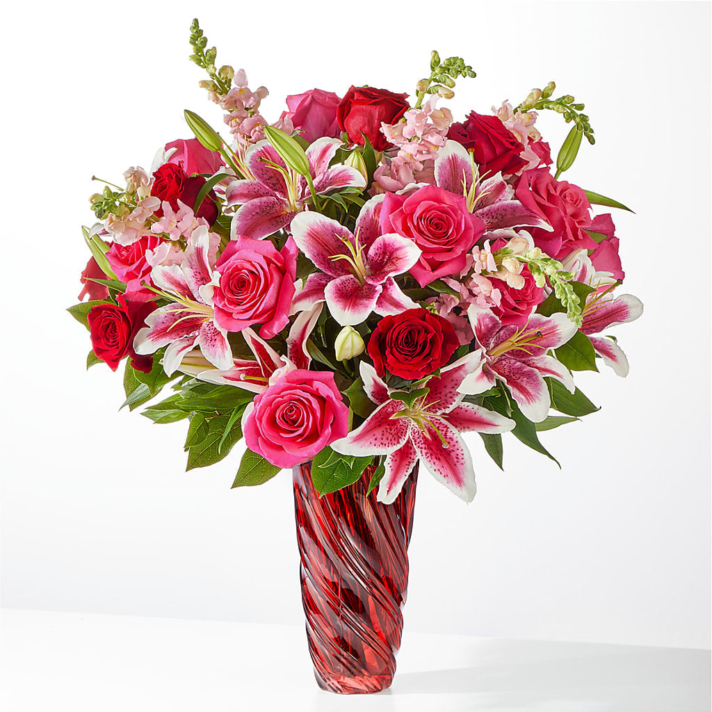 Always You Bouquet with Luxe Swirl Vase – T BEARS FLORIST & GIFTS, Columbus OH