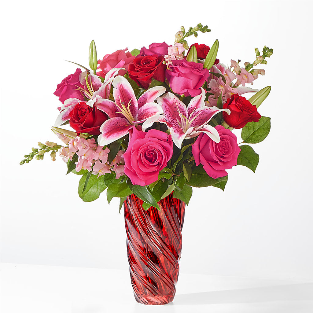 Always You Bouquet with Luxe Swirl Vase – T BEARS FLORIST & GIFTS, Columbus OH