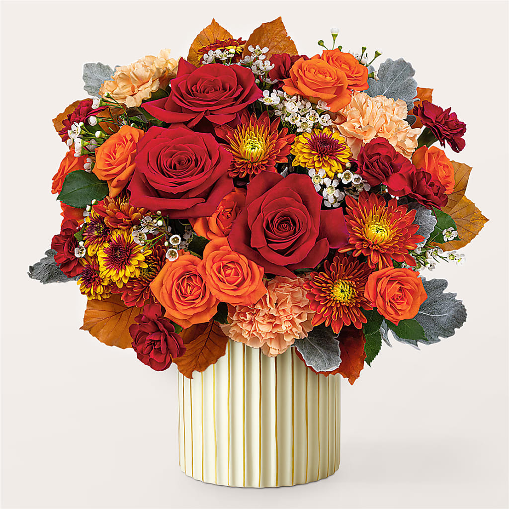 Merlot Bouquet with Ivory Vase – T BEARS FLORIST & GIFTS, Columbus OH