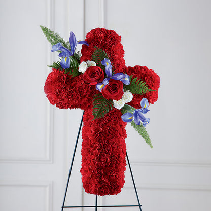 Faithful Hero Floral Cross – T BEARS FLORIST & GIFTS, Columbus OH