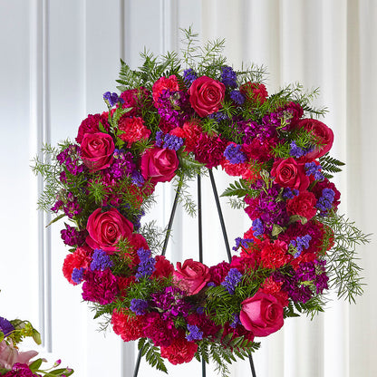 Calming Colors Wreath – T BEARS FLORIST & GIFTS, Columbus OH