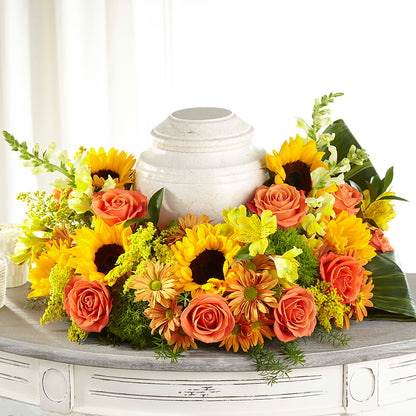 Faithful Sunflower Cremation Adornment – T BEARS FLORIST & GIFTS, Columbus OH