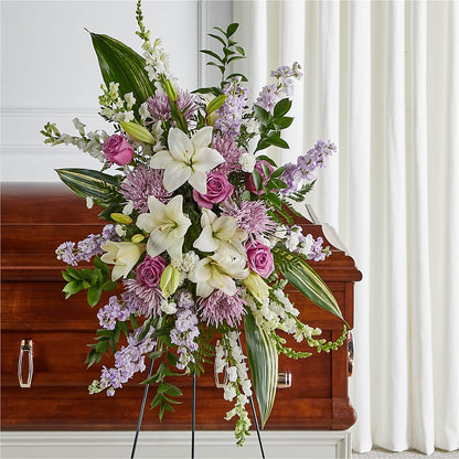 Grateful Hearts Standing Spray – T BEARS FLORIST & GIFTS, Columbus OH
