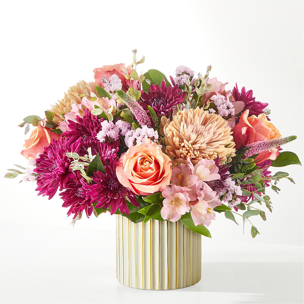 Berry Cobbler Bouquet with Ivory Vase – T BEARS FLORIST & GIFTS, Columbus OH