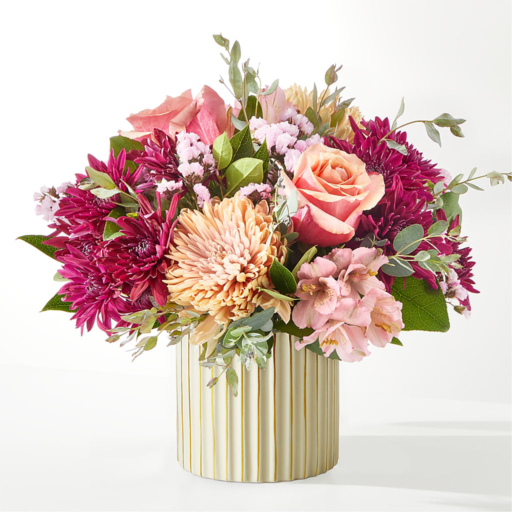 Berry Cobbler Bouquet with Ivory Vase – T BEARS FLORIST & GIFTS, Columbus OH
