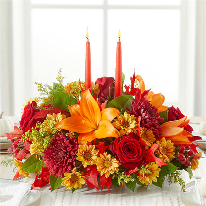Autumn's Embrace Centerpiece – T BEARS FLORIST & GIFTS, Columbus OH