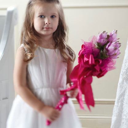 Sparkle Pink Flower Girl Bouquet – T BEARS FLORIST & GIFTS, Columbus OH